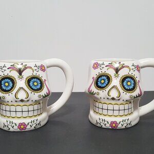 NEW Design Imports Set of 2 Sugar Skull Mugs 12 OZ NIB  Brands You